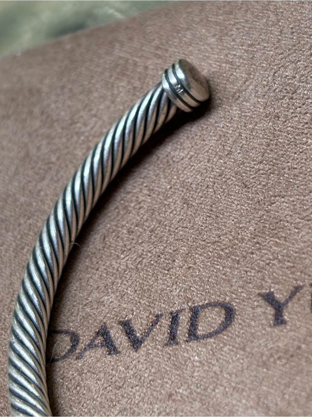 David Yurman Cable Cuff Bracelet with gold X - Picture 3 of 6
